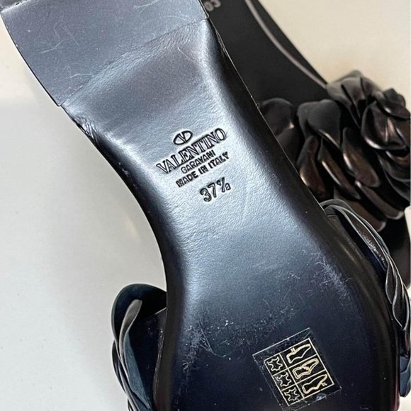 VALENTINO GARAVANI Black 03 Rose Edition Atelier Petal Flat Sandals - Picture 4 of 9